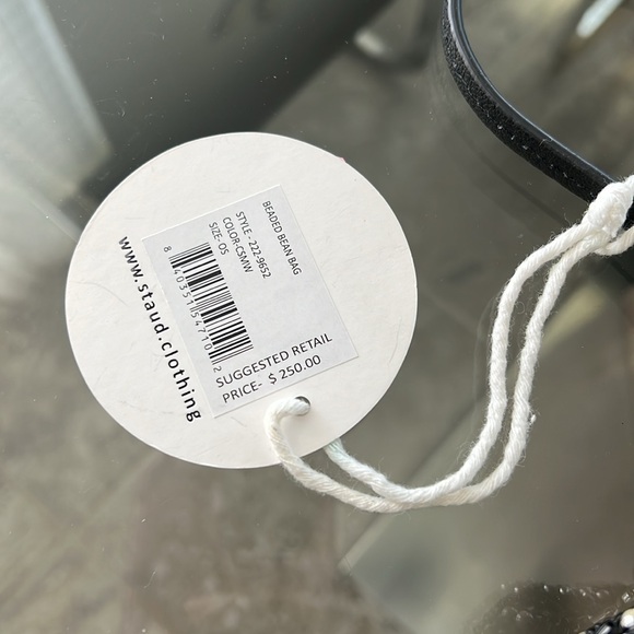 STAUD Cosmic Wave Beaded Bean Bag in Black, New w/Tag - Picture 7 of 12